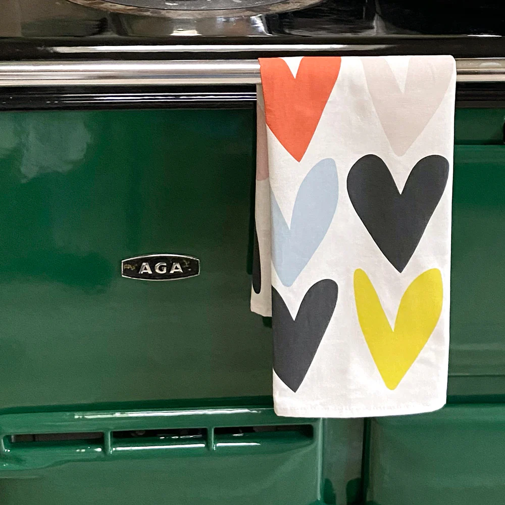 Banana/Multi Heart Tea Towel Set of 2 - Image 4