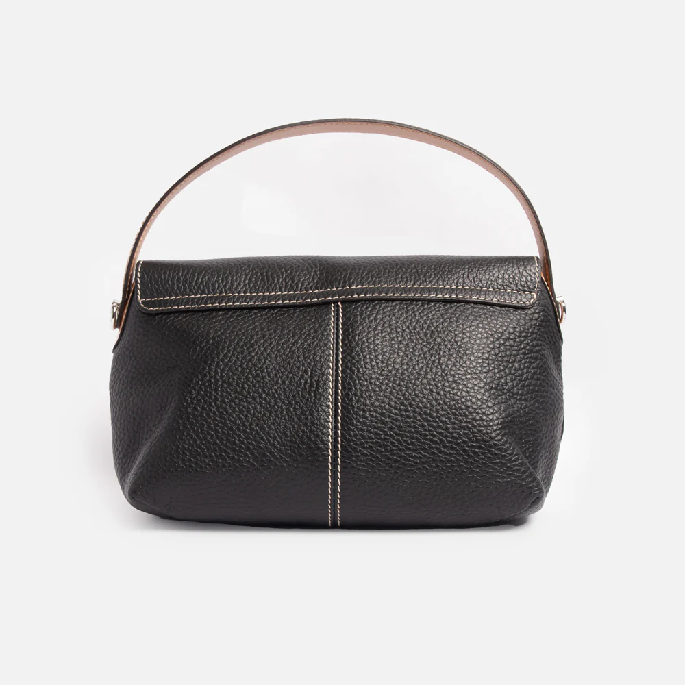 Black Leather Alessandra Shoulder Bag - Image 3
