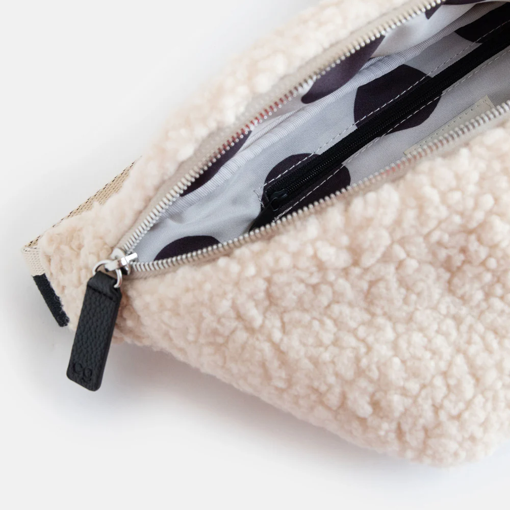 Cream Borg Crossbody Bag - Image 3