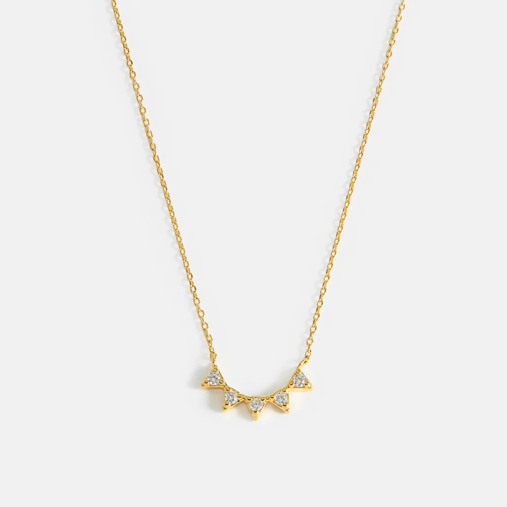 Gold CZ Bunting Necklace - Image 3