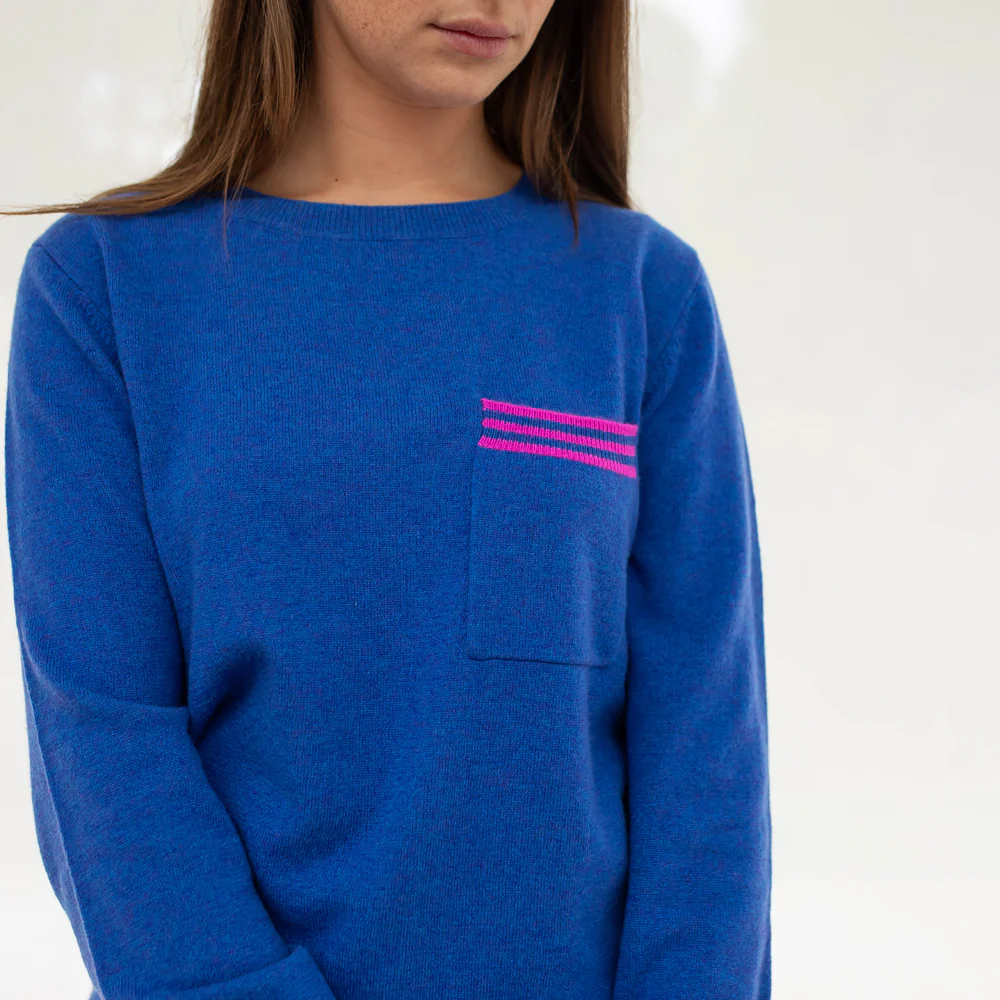 Lagoon Blue Pure Cashmere Jumper - Image 3