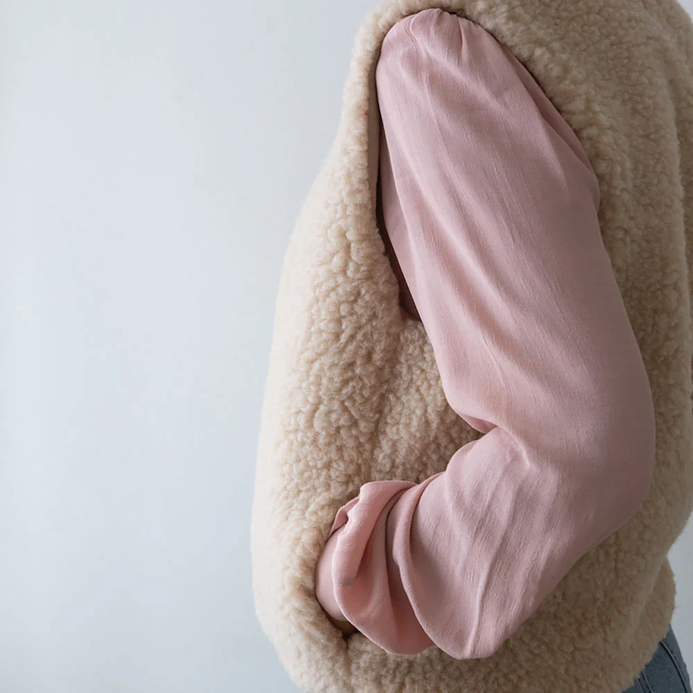 Cream Merino Sheepskin Gilet - Image 5