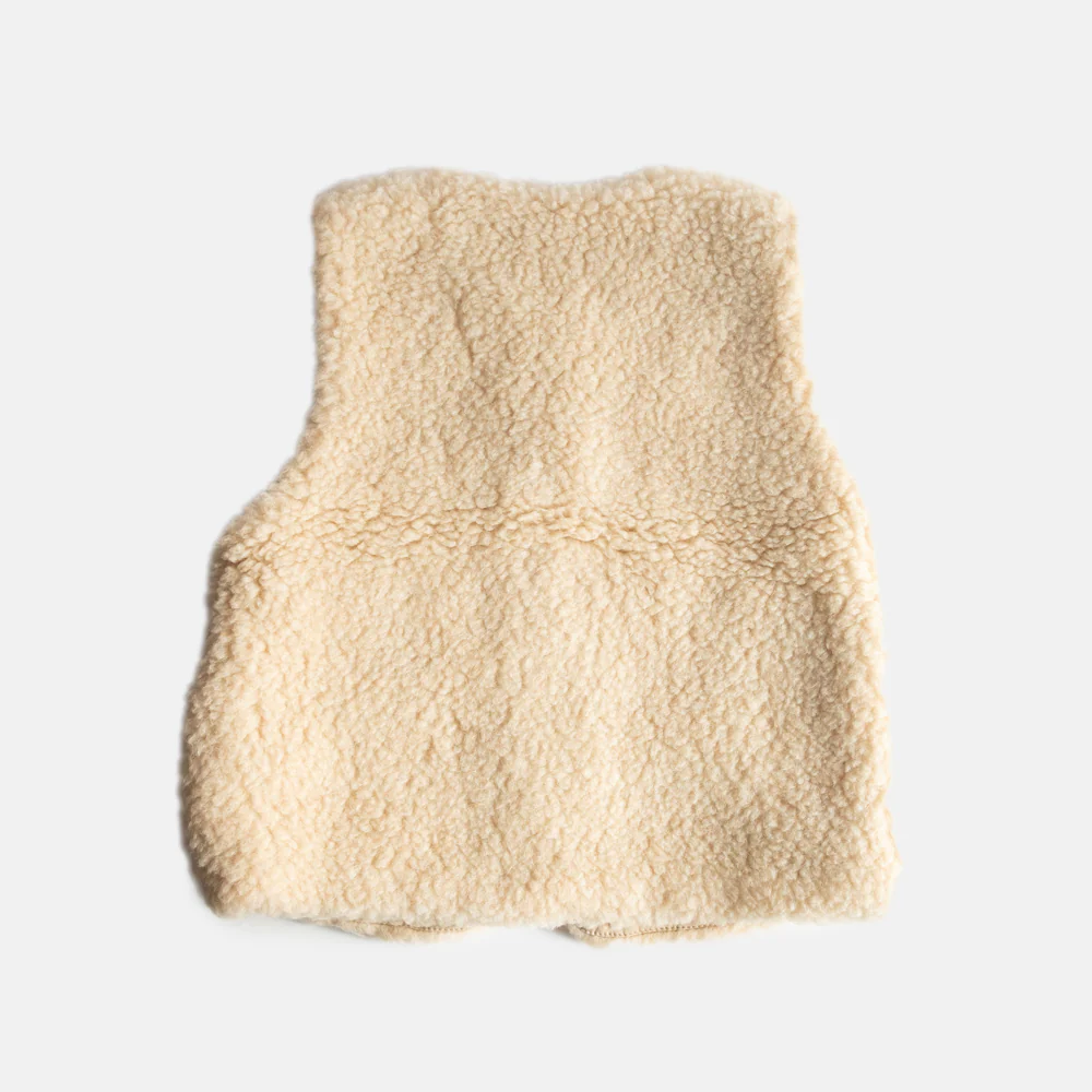 Cream Merino Sheepskin Gilet - Image 7