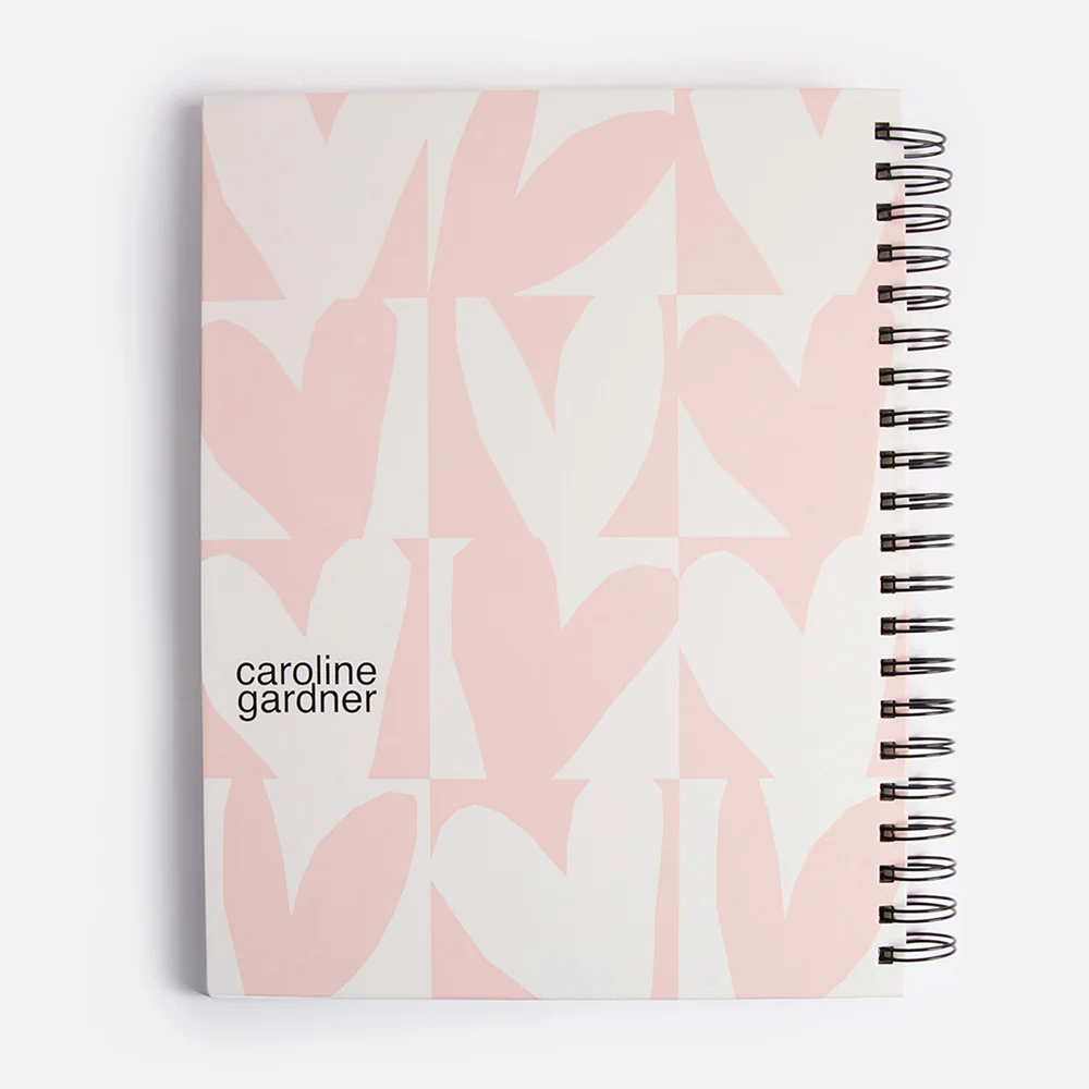 Pink Checkmate Hearts Spiral A4 Notebook - Image 3