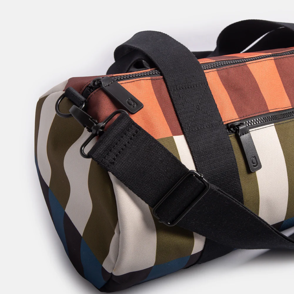 Retro Stripe Duffel Gym Bag - Image 3