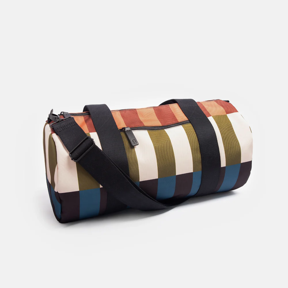 Retro Stripe Duffel Gym Bag - Image 4
