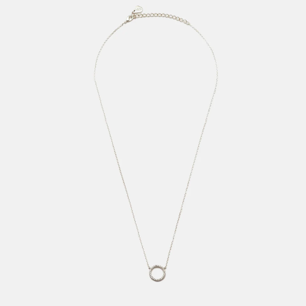 Silver Circle CZ Necklace - Image 4