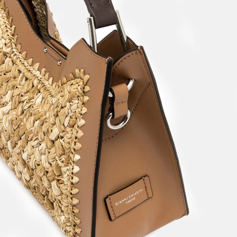 Straw/Tan Leather Aurora Bag - Image 3