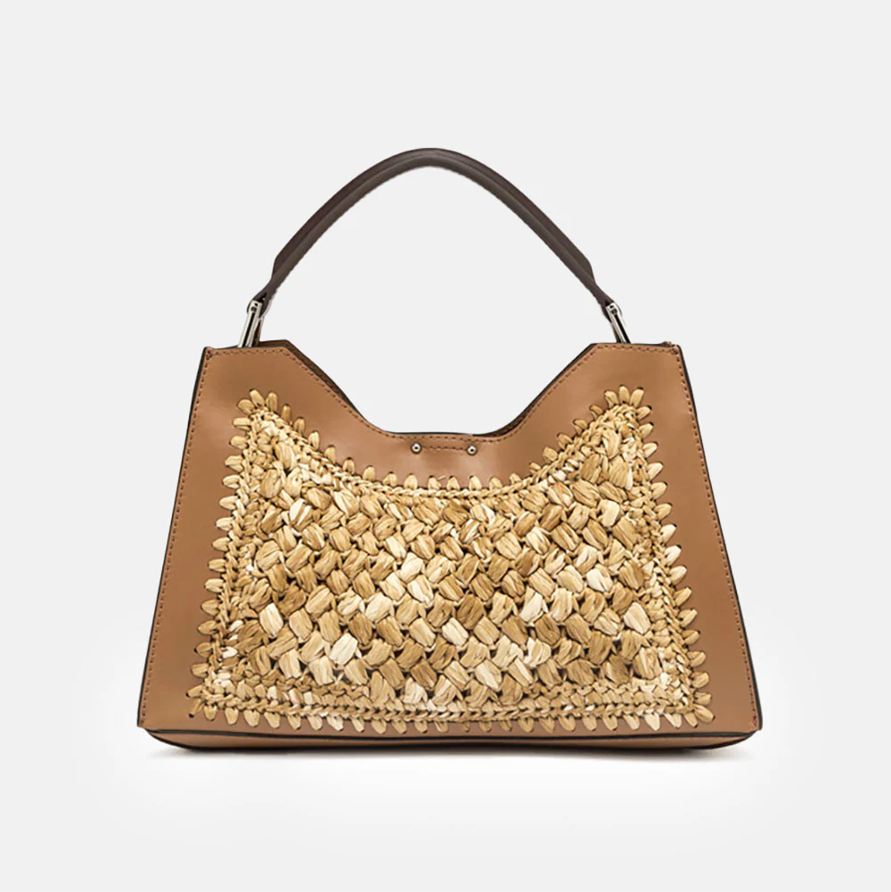 Straw/Tan Leather Aurora Bag - Image 4