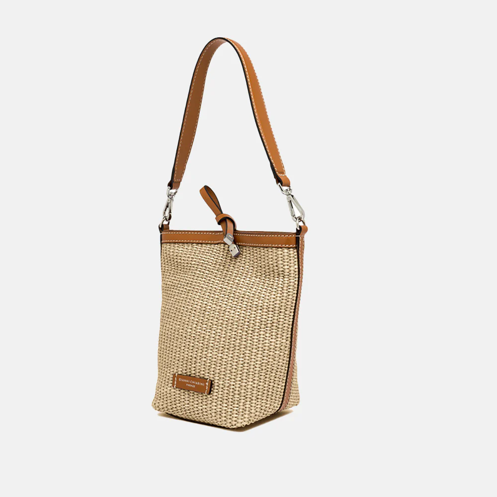 Straw/Tan Vanessa Bucket Bag - Image 5
